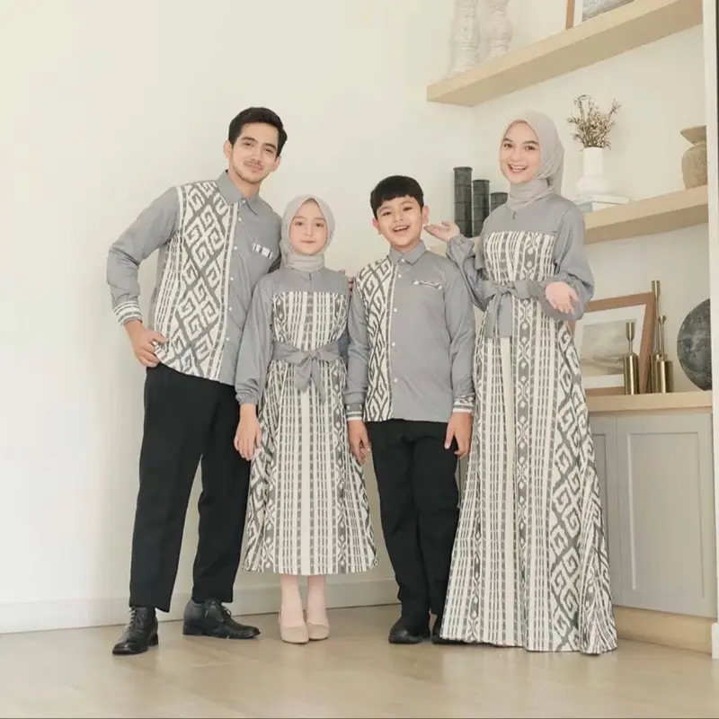Set TENUN SARIMBIT KELUARGA- kemeja  Dress tenun - Baju tenun asli premium- Fashion Trend 2025 Seragam Couple Muslim