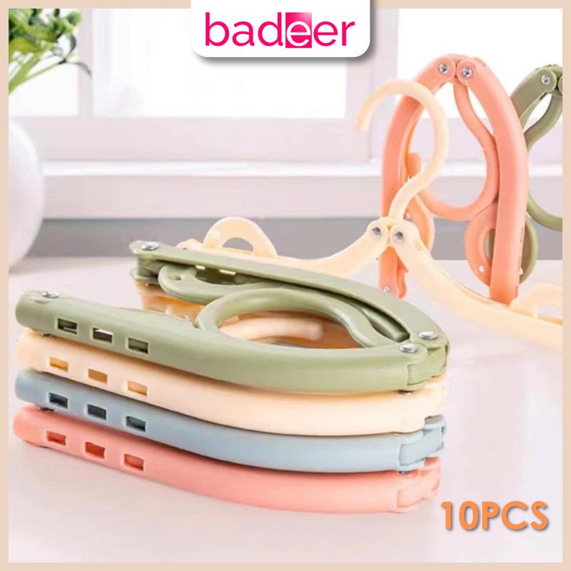 10PCS Gantungan Baju Hanger Lipat Portable Jemuran Pakaian Travel Serbaguna 0