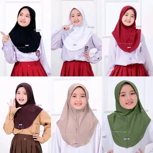Hijab Bergo Hamidah Anak Sekolah SD Pet Tebal Jersey Premium Alika Hijab
