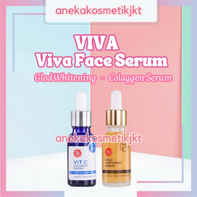 Viva Vitamin C Collagen Serum with Triple Brightening Power, 2% Vitamin C, 2% Niacinamide | Viva gold whitening serum Essence Wajah 0