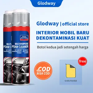 【2 Botol Lebih Murah】Glodway Pembersih Busa Bebas Air, Pembersih Busa Multifungsi, pembersih Interior Mobil, Khusus Untuk Cuci Mobil, Pembersih Interior Mobil, sofa, sepatu, tas kulit, dll.