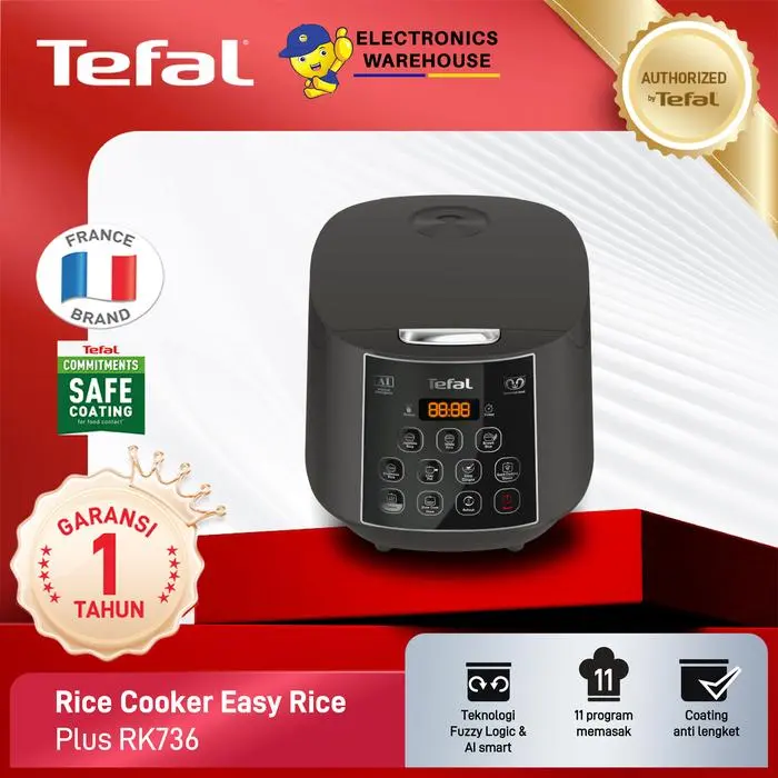 Tefal Rice Cooker Digital / Penanak Nasi Magic Com RK736 Plus - 1.8L RK736B67