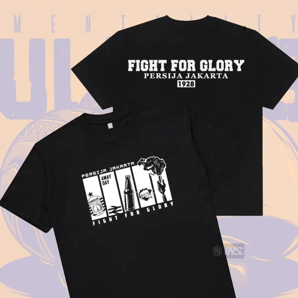 Baju Kaos Bola Persija Jakarta Fight For Glory - Thsirt Premium Combed 24s Pria Wanita