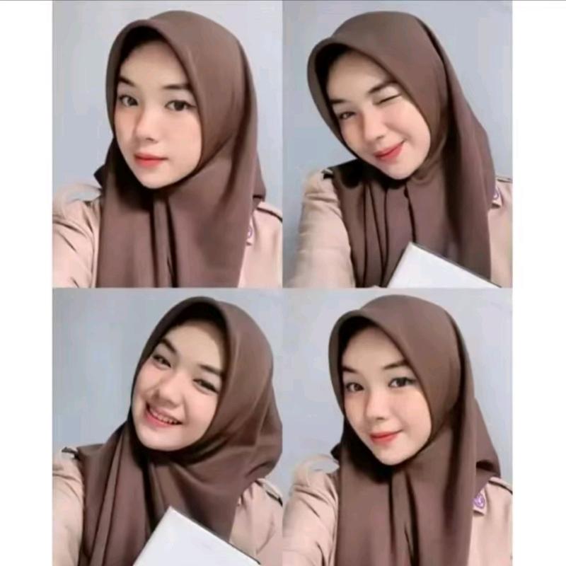 Hijab Segi Empat Anak Sekolah SMP dan SMA / Kerudung Segi 4 Basic Voal Polos Jahit Tepi Rapi Muslim Nyaman Instan Terbaru 8