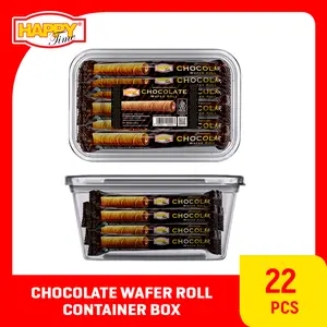 [TERLARIS TERMURAH] Happy Time - Astor Premium Chocolate Wafer Roll (1 Container Box Isi 22 pcs)