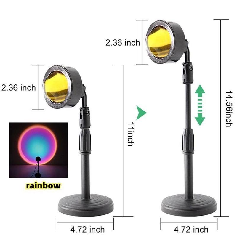Lampu Tidur Proyektor Led Motif Matahari Terbenam Warna Pelangi sunset lamp sun Color USB 5