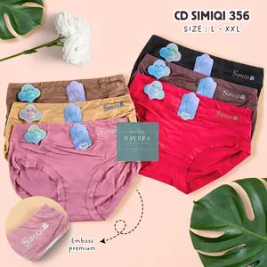 3,6,12Pcs Cd Simiqi 356 High Waist Celana Dalam Wanita Dewasa Remaja ABG Premium Quality Motif Polos Bahan Katun Ultra Soft - NVA0696