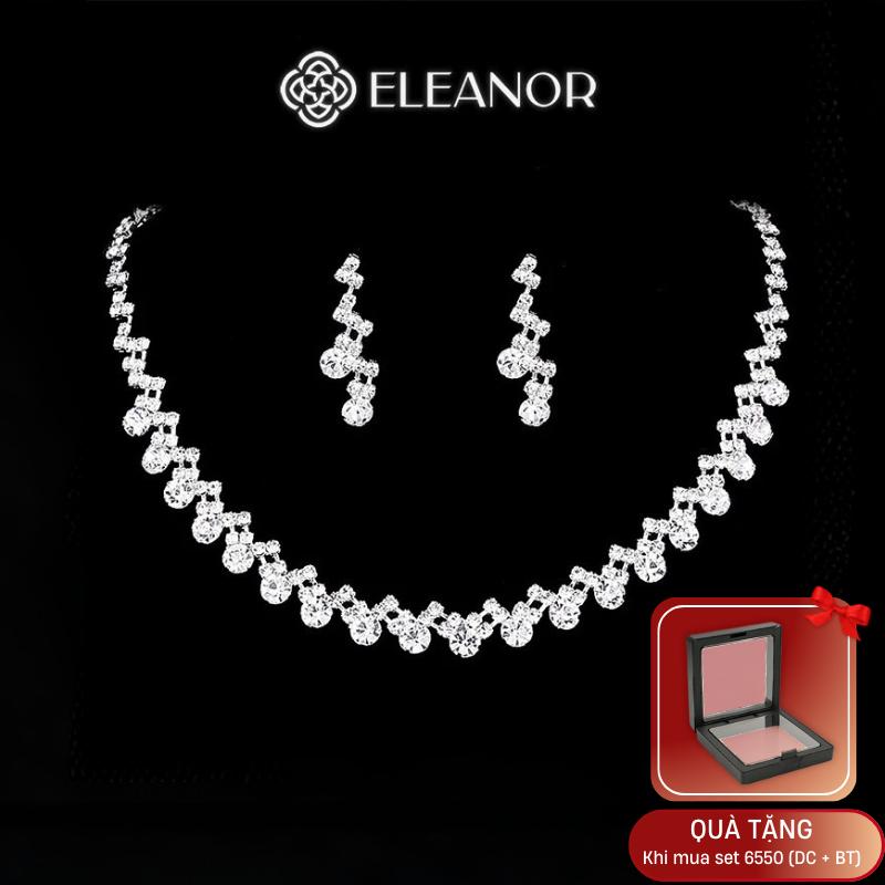  Bông tai dây chuyền nữ Eleanor Accessories bộ trang sức hợp kim phụ kiện trang sức 4808 - Pin 