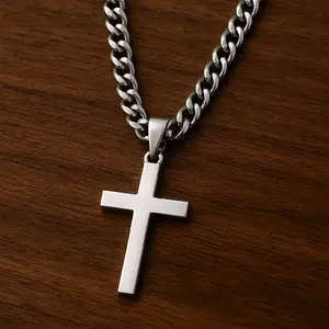 KALUNG PRIA WANITA MODEL LIONTIN SALIB TERLARIS KEROHANIAN KRISTUS