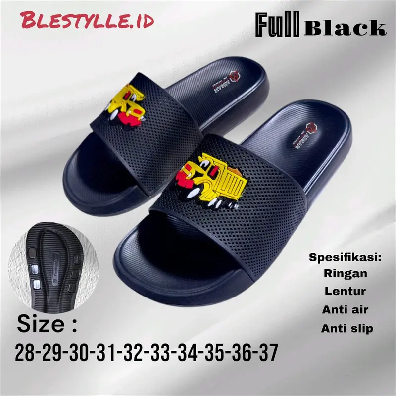 Sandal Anak-Anak Jelly Baim Tanpa Lem Black Laki-Laki Perempuan Perempuan Umur 2-12 Tahun Kaki Fashion 7