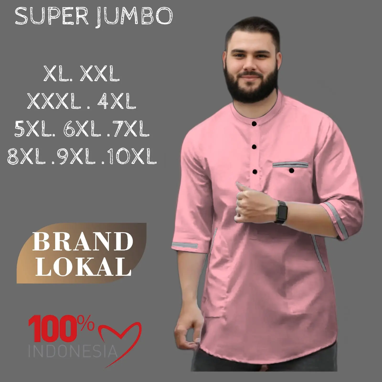 BAJU KOKO PRIA DEWASA/BUSANA PRIA UKURAN TERBESAR 10XL Katun Muslim