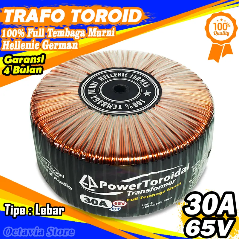 Trafo Toroid | Trafo Donat CT 65V 55V 30A (MURNI) Extra CT 12V 15V 18V Full Tembaga Murni Helecnic Jerman 3