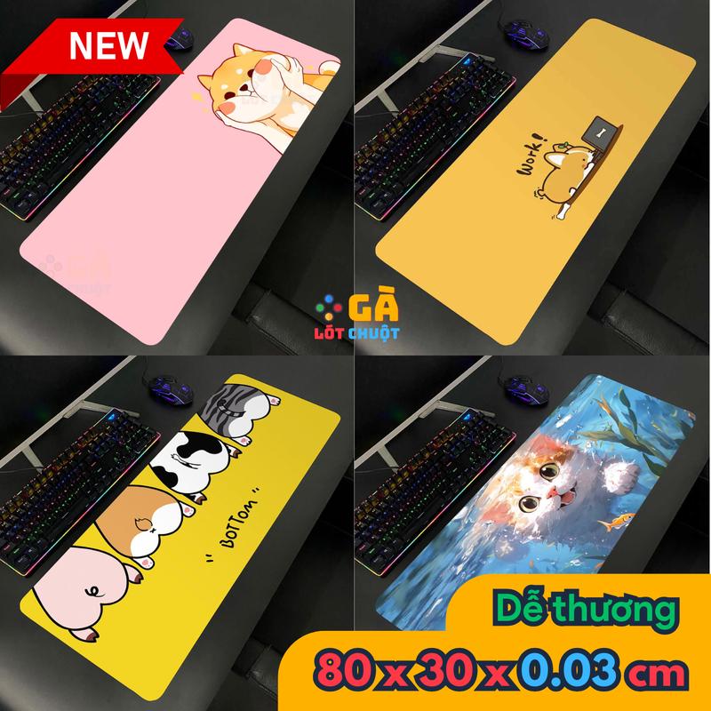 [Deal Live] Lót chuột cỡ lớn 80x30cm Dễ Thương CỰC, miếng lót bàn phím full bàn dày 3mm sắc nét bo viền chắc chắn