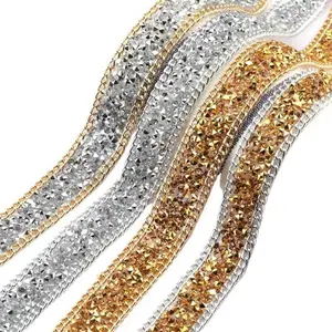 Tikar Strip setrika Payet hotfix kristal rhinestone perbaris diamond acak gosok lembaran