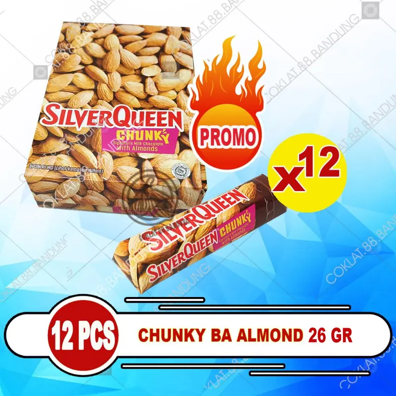 SILVERQUEEN CHUNKY BAR 1 BOX, COKLAT SILVERQUEEN CHUNKY BAR MINI 12 X 26gr, COKELAT SILVER QUEEN CHUNKY BAR 2