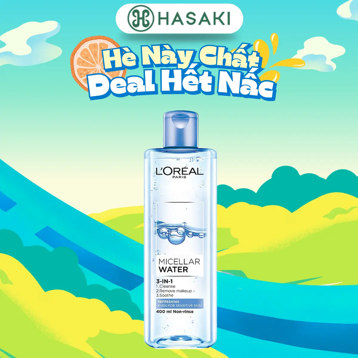 Nước Tẩy Trang L'Oreal Tươi Mát Cho Da Dầu, Hỗn Hợp 400ml | HASAKI BEAUTY