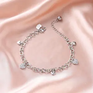 Terbaru Gelang Wanita Perak Diamond titanium asli Premium Lapis 18K Anti Karat Berlian Korea Untuk Aesthetic Cewek