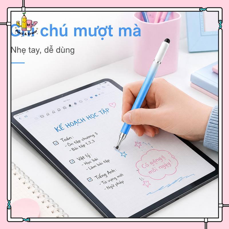 Bút Stylus Cảm Ứng Màu Pastel Dùng Cho iOS Android Tablet, Đầu Bút Thay Thế Tiện Lợi