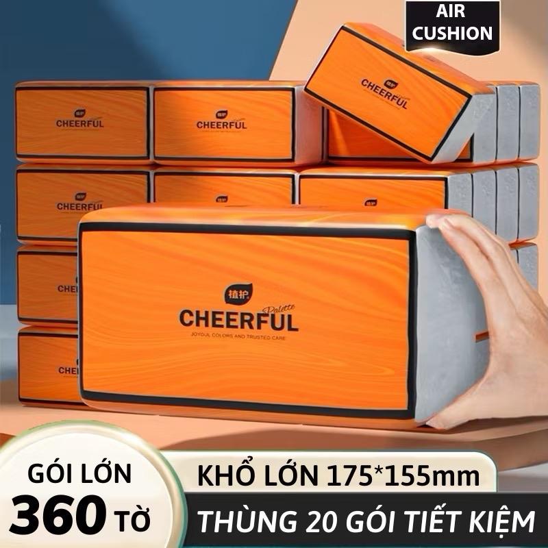 Thùng 20 gói giấy ăn CHEERFUL nội địa Trung - Giấy 4 lớp siêu dai miếng  dán  thông  tắc  bồn  cầu giấy  rút  top  gia  thùng  46 giấy  top  gia khăn  giấy  top  gia  10  bịch giấy  ướt  topgia