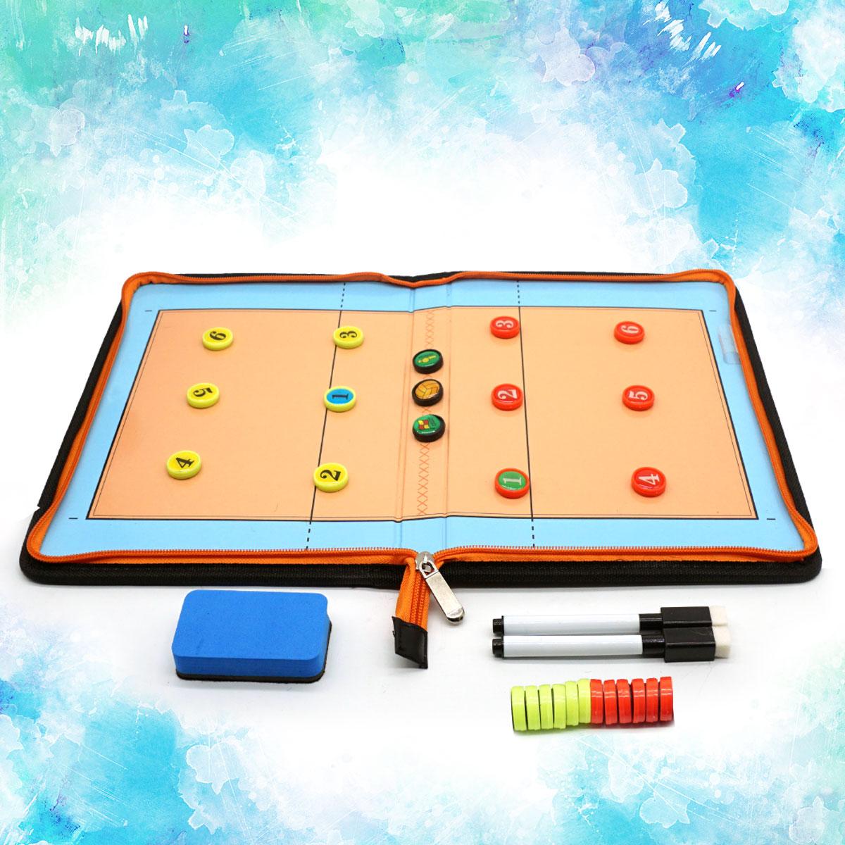 Buku Pelatih Voli Magnetik Alat Latihan Pelatih Volleyball Portable Buku Lipat Magnetik untuk Pelatih 007-6