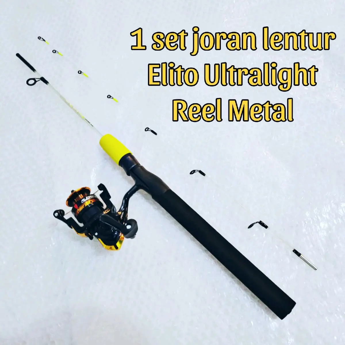 satu set joran spinning fiber solid  ul udang getsu ultralight  Reel Pancing Metal