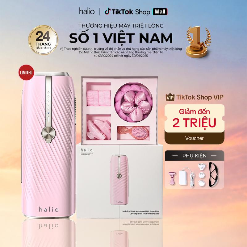 Máy Triệt Lông Lạnh Halio Sapphire InfinityGlow Advanced IPL Sapphire Cooling Hair Removal Device - Phù hợp cho Da Nhạy Cảm Nữ và Nam - lixibox máy triệt lông tại nhà