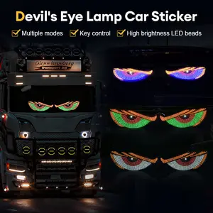 Lampu Papan LED Mata Iblis Multi-Mode untuk Truk dan Mobil, Dipasang di Kaca Depan/Belakang Kendaraan