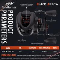 Gambar [OFFICIAL]SeaHunter Black Arrow BC Reel Pancing Baitcasting, 6+1 BB, 7.2:1 Gear Ratio, 4.5kg Max Drag, 20-level Magnetic Brake, 8pcs N35 magnet, Frame Nylon Tahan, Reel BC Laut Roda Umpan #Starfall - Kanan dari SeaHunter Tackle Store Kab. Tangerang 3 Tokopedia