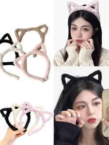 Bando Bulu Wanita Karakter Motif Telinga Kucing /  Bandana Telinga Kucing Dewasa Model Korea Headbands bando  choco