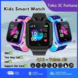 Jam Tangan Anak Anti Air untuk telepon / voice call anak Kids Smart Watch Waterproof Q12 GPS Digital Smartwatch Sertifikasi IP67 GT Monitor