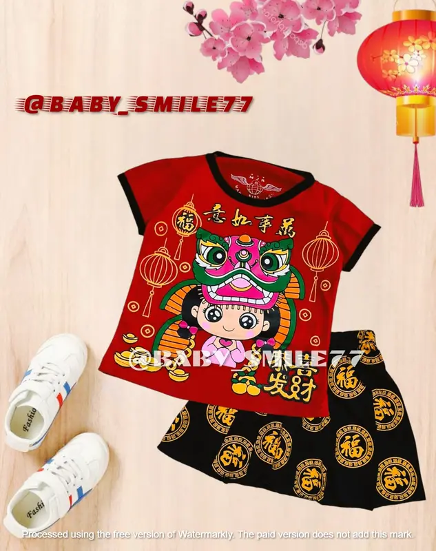 Baju Setelan Anak Perempuan Model Cina Rok Naga Hijau Bahan Katun Lengan Pendek Untuk Usia Anak 0 Bulan Sampai 6 Tahun 3
