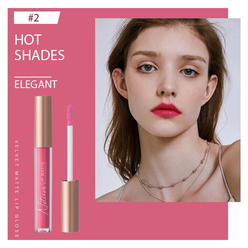 Hot selling matte lip gloss that does not stick to cups, waterproof and not easily fade velvet lip gloss 4