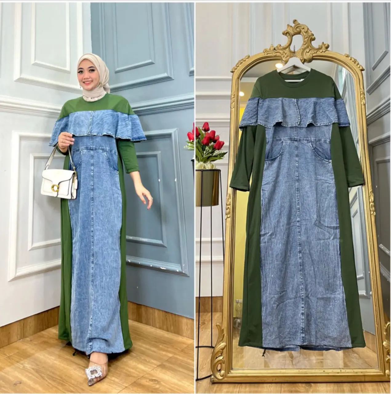 Overall Gamis Zea combi Jeans