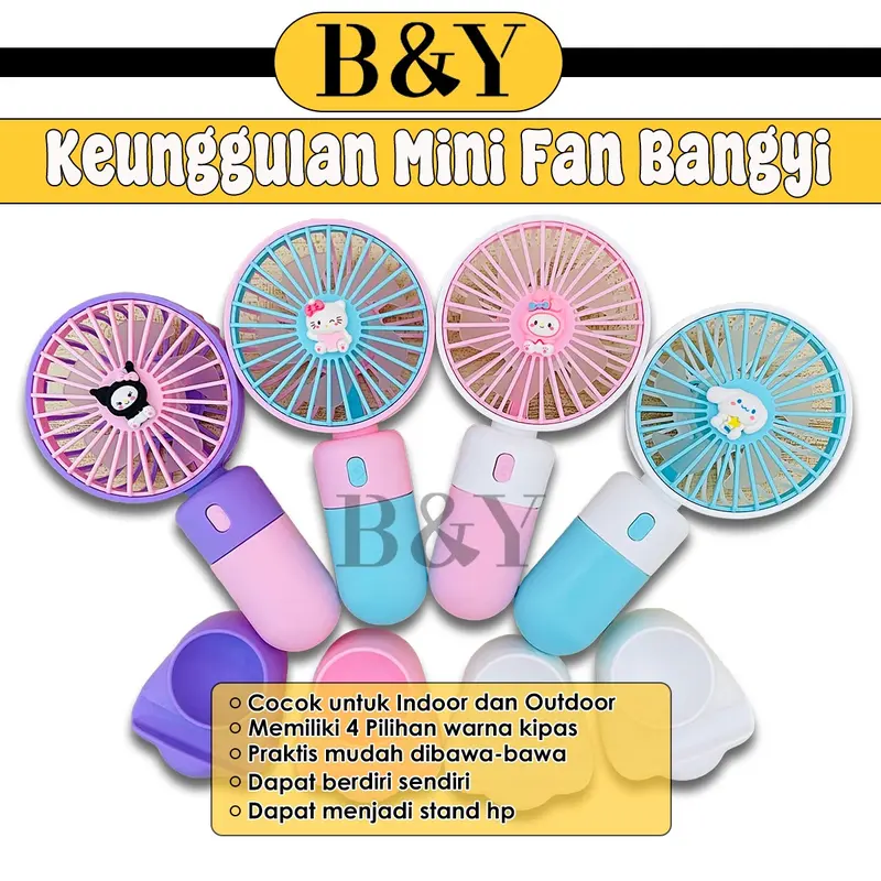 Kipas Angin Portable SANRIO USB Fan Mini 3