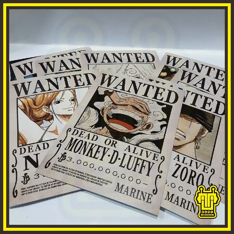 Poster Bounty Poster Wanted Anime One Piece Mugiwara Straw hat Pirates SHP - Ukuran A6 (15cm x 10cm) 1set 4