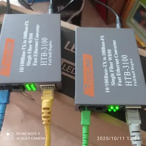 HTB-3100 A+B Fiber Optical Media Converter RJ45 Netlink 1 Pasang 25KM