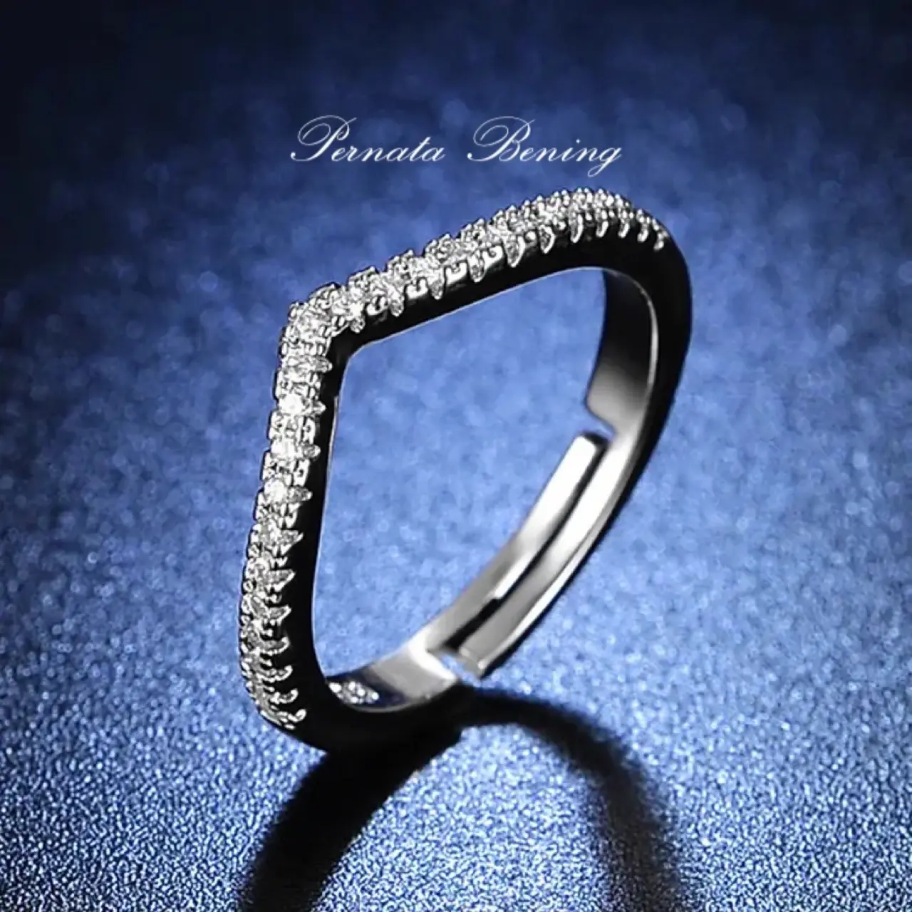 Permata Bening Cincin Wanita Perhiasan Mewah Cantik Elegan Estetik Ring Adjustable Dengan Diamond Zirconia Original ( garansi 1 tahun) Anti karat, Anti Luntur