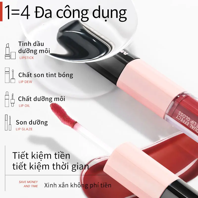 (COD)  Son Mooekiss Double hai đầu lâu trôi, Màu sắc trẻ trung năng động 3ml+3ml X1 6