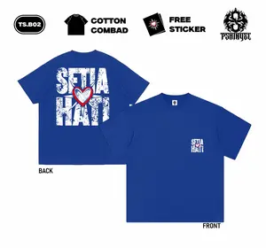 Kaos Psht Simpel Baju Setia Hati Terate Hati Bersinar Cotton Combed Warna Biru