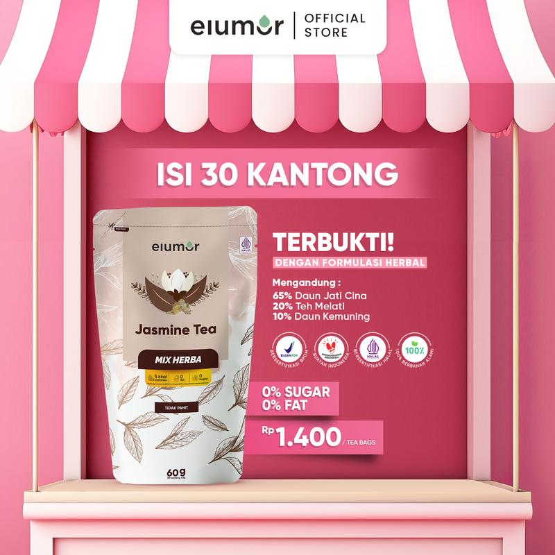 Elumor Jasmine Tea -  Minuman  Herbal Mengandung Daun Teh Melati Akar Kemuning Akar Klembak 0
