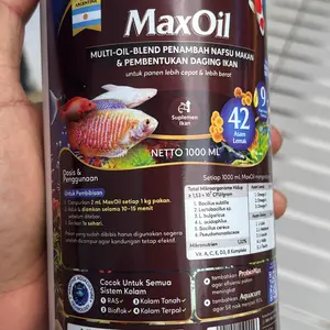 Bluecore MaxOil Vitamin Ikan & Perangsang Ikan untuk Nafsu Makan dan Pembentukan Daging (Cocok untuk ikan Gurame, Lele, Nila, dan Patin)