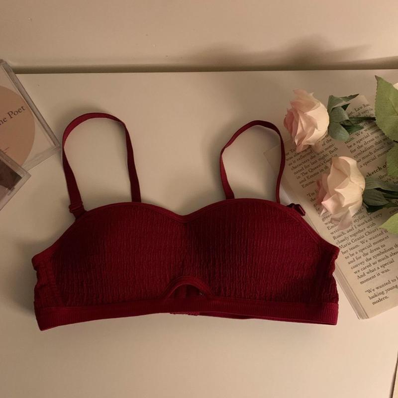 Product Introduction of Year of Birth Dragon Lucky Underwear for Women Push up Push up Anti-Sag Wireless Red Wedding Bra Set 03 17