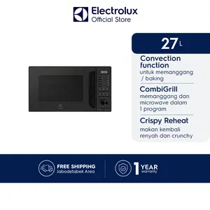 Electrolux Microwave 27L Microwave 11-in-1 : Convection, Quick Cook, Reheat, Simmer, Defrost, Melting, Combi Grill, Cripy Reheat,Auto Cook, Bake&Roast,Pre-heat Flexible Power Slow Cook Fungsi Fermentasi free aksesoris kukus  EMC27D22BM