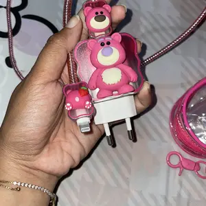 Kotak Penyimpanan Kabel Data Transparan / Penutup Pelindung Kabel Portabel / Tas Penyimpanan Headset Charger Kabel Data Boneka PVC Transparan 10x6x3.5cm