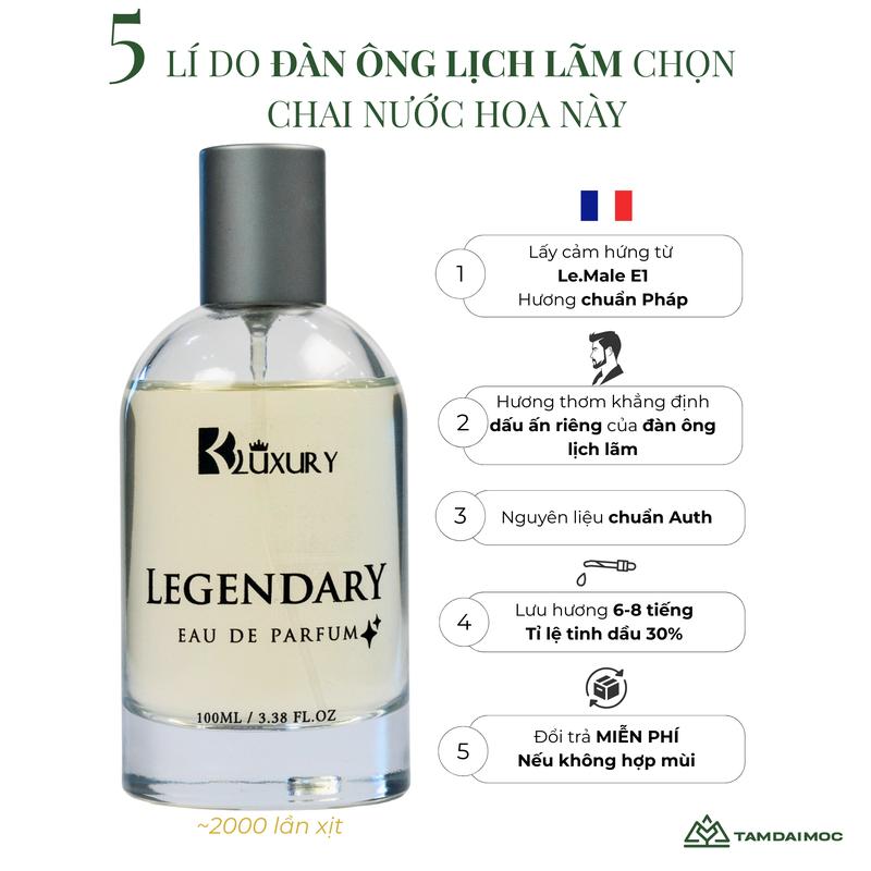 [Phiên bản Nâng Cấp] Nước Hoa Nam LEGENDARY edp TAM ĐẠI MỘC 10ml,100ml - Hương Thơm Mạnh Mẽ Lịch Lãm
