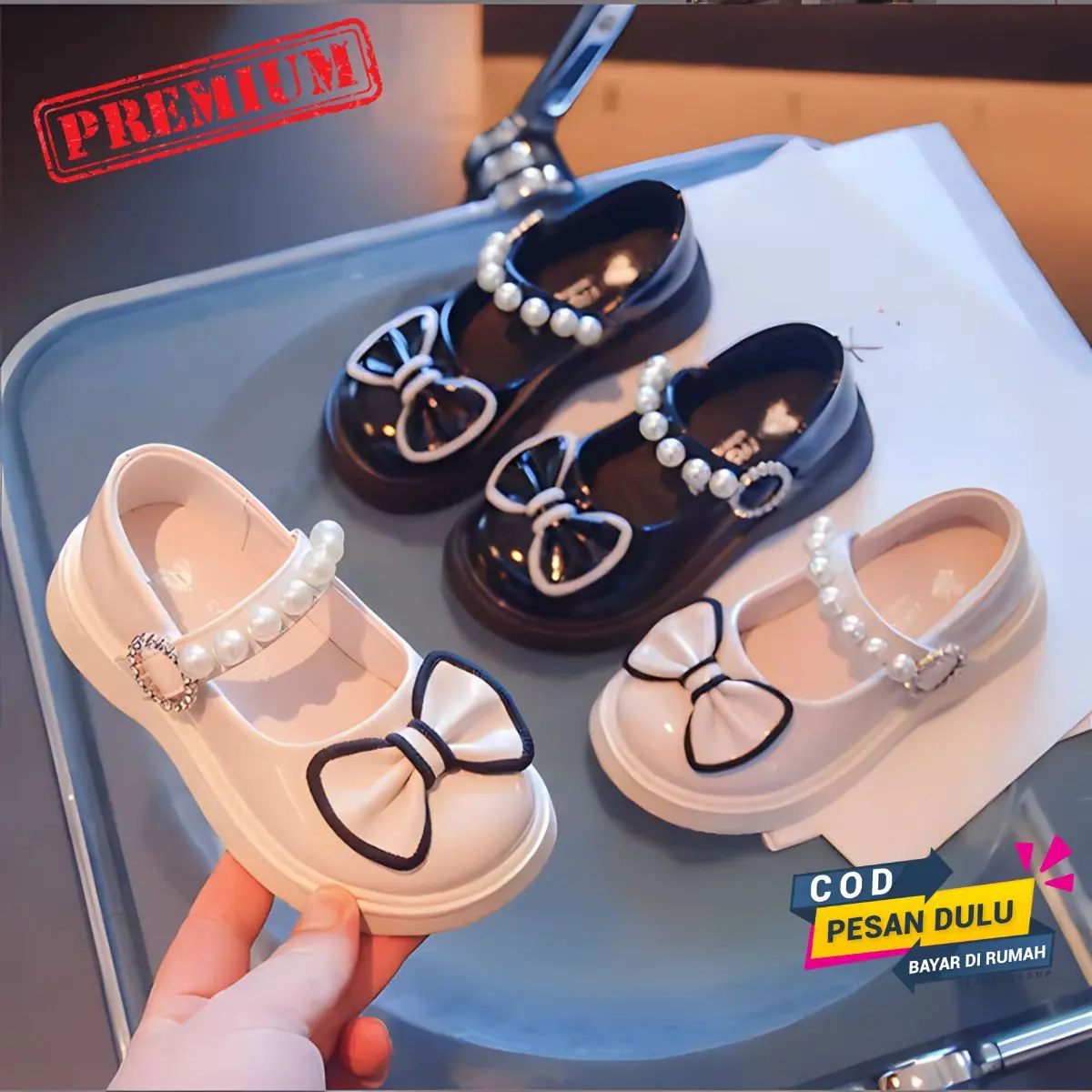 Sepatu Anak Perempuan Cantik Sepatu Anak Wanita Dockmart Viral Sepatu Sekolah Anak Cewek Motif Pita Mutiara Lucu Sepatu Pesta Anak Mewah Murah Sepatu Flat Shoes Imut Terbaru Sepatu Loafers Trendi Sepatu Lebaran Cod Fashion Mary Jane Anak Kaki pantofel