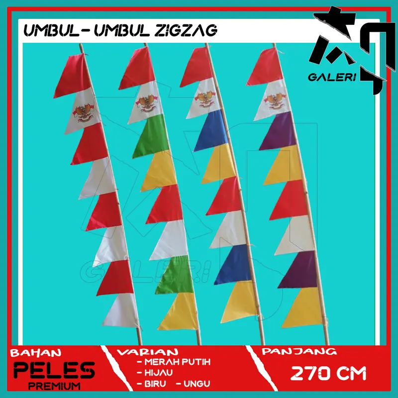 Umbul Umbul Zigzag Peles Premium - 270Cm 0