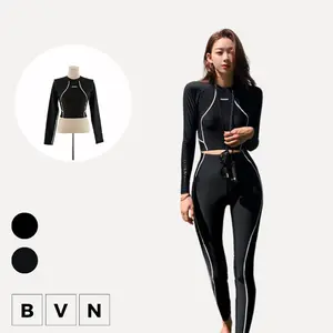[BVN]8078 Set Baju Renang Celana Panjang Waist dengan Kawat Penyangga Rashguard Wanita Long Hand Fashion  Premium
