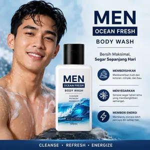Naturalpedia Body Wash Men Ocean Fresh 100ml Sabun Badan Pria Menyegarkan dengan Kandungan Alami Sabun Badan Cair Terbaik untuk Kulit Segar Sepanjang Hari
