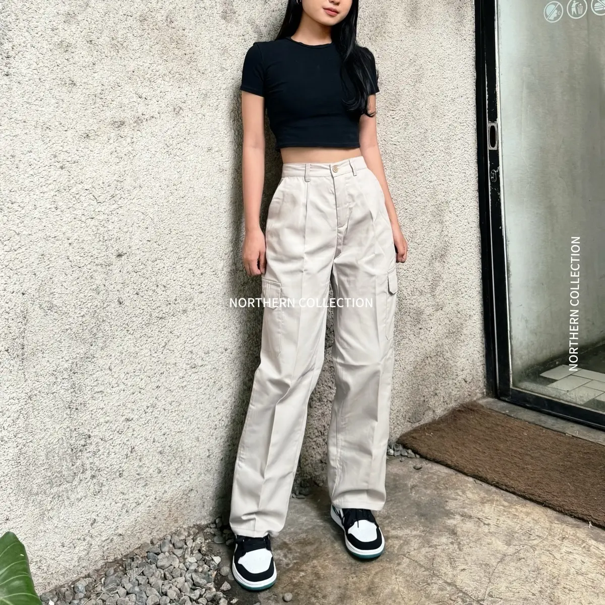 Celana Cargo Cewek Loose Pants - Japan Drill | Northern Collection